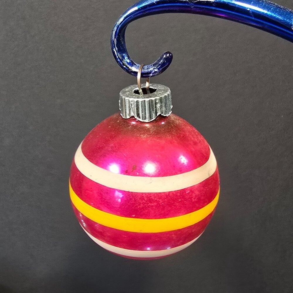 Vintage Shiny Brite Glass Christmas Ornaments Lot of 14 Mixed Colors Pattern - Picture 8 of 16